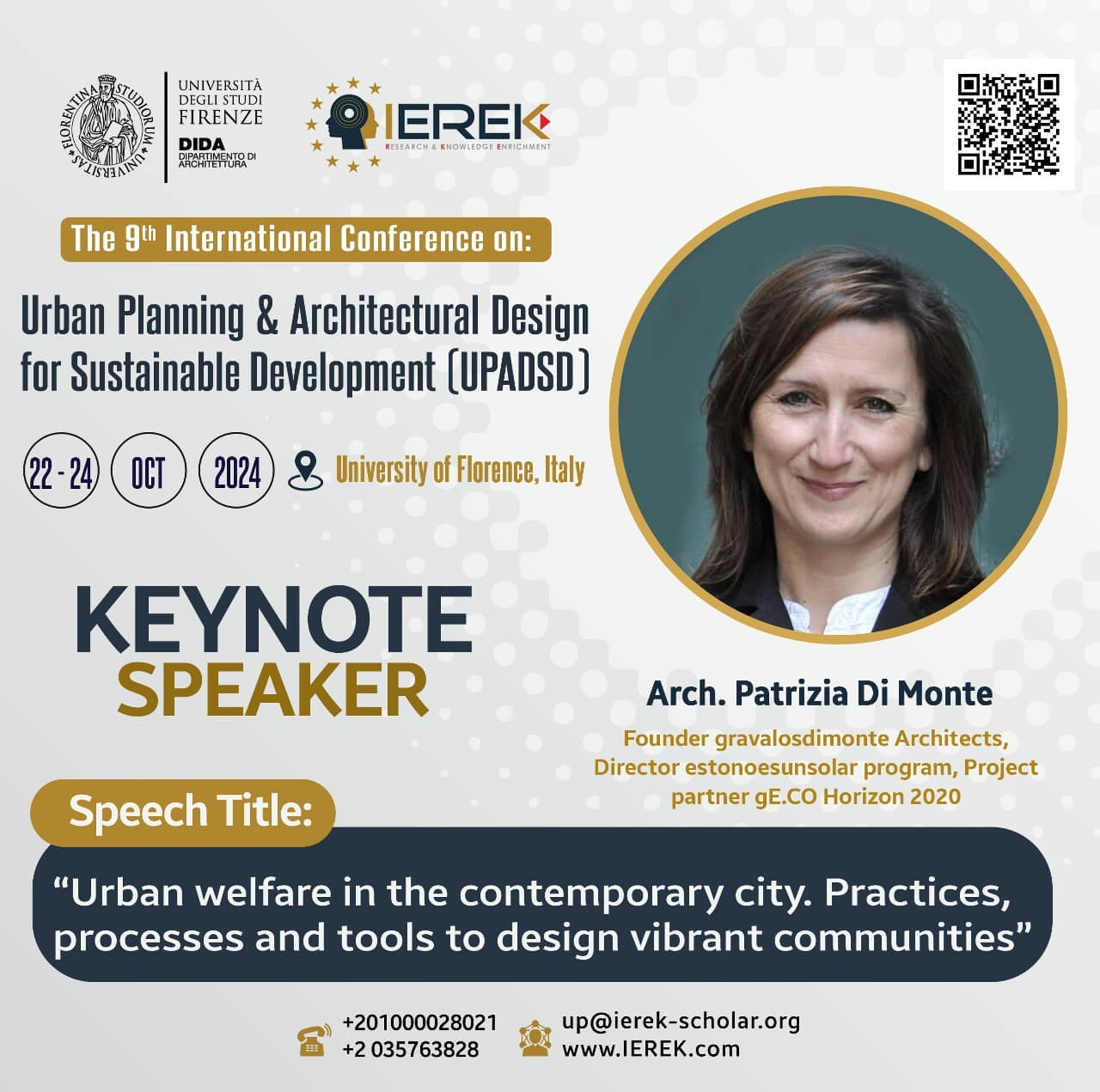 PATRIZIA DI MONTE keynote Urban Planning Architectural Design for Sustainable Development